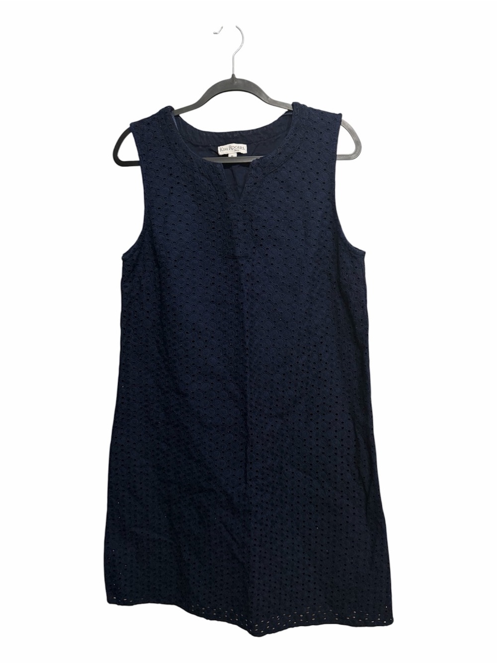 Kim Rogers Navy Eyelet Sleeveless Shift Dress